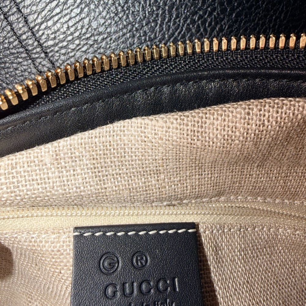 Gucci Black Embossed GG Leather Hobo Bag - Picture 7 of 12